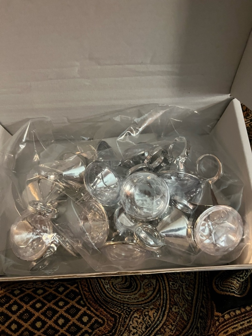 Clear Acrylic Engagement Rings- Silver Finish - Picture 3 of 4